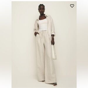 Reformation Declan Linen Pant Natural - Size XS